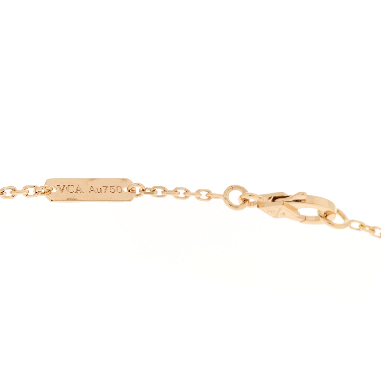 18K Rose Gold Diamond Silver Obsidian Vintage Alhambra Pendant Necklace