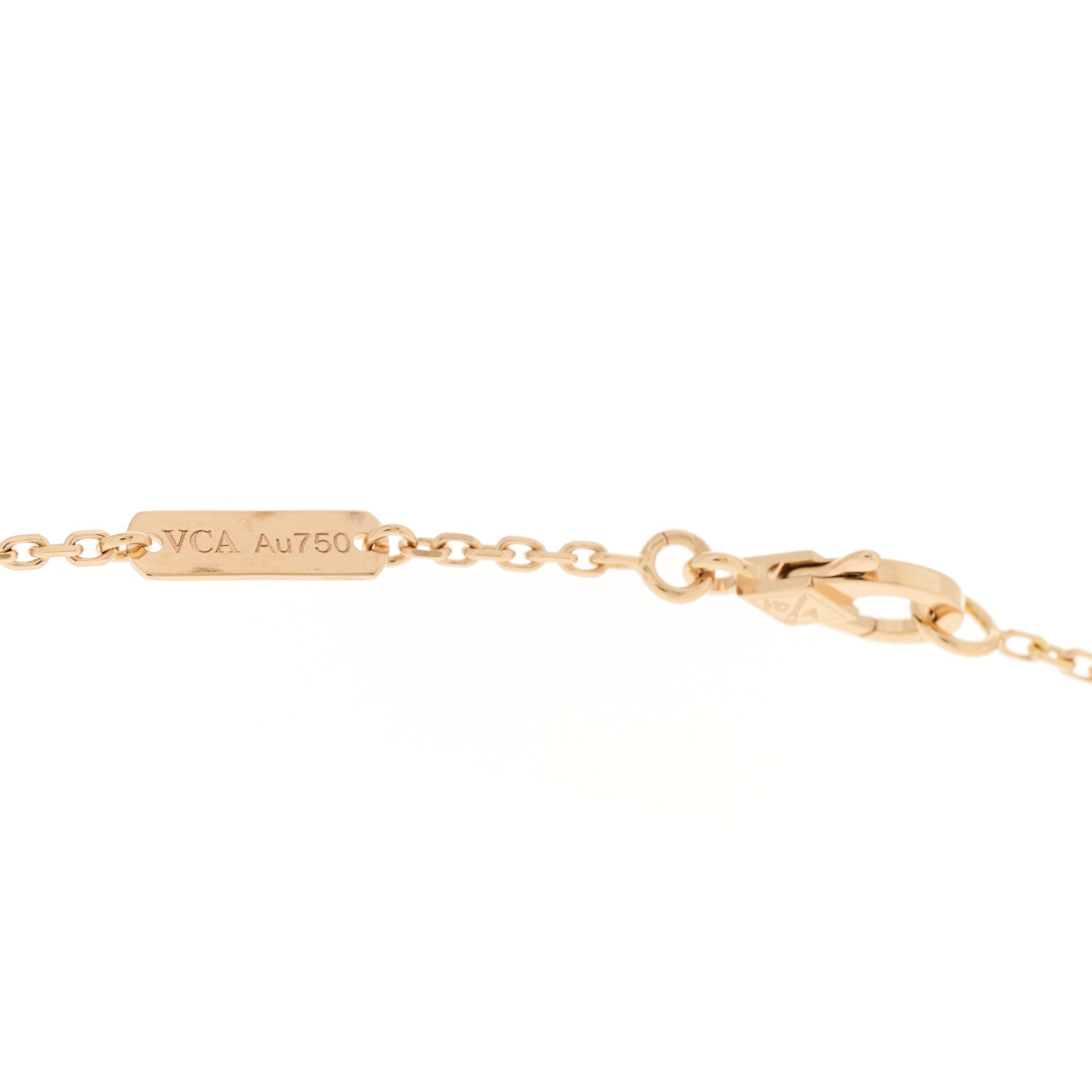 Van Cleef & Arpels 18K Rose Gold Diamond Silver Obsidian Vintage Alhambra Pendant Necklace 4 of 6