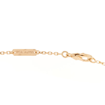 Van Cleef & Arpels 18K Rose Gold Diamond Silver Obsidian Vintage Alhambra Pendant Necklace 4 of 6