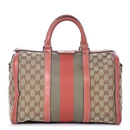 Gucci Monogram Vintage Web Medium Boston Pink 1 of 15
