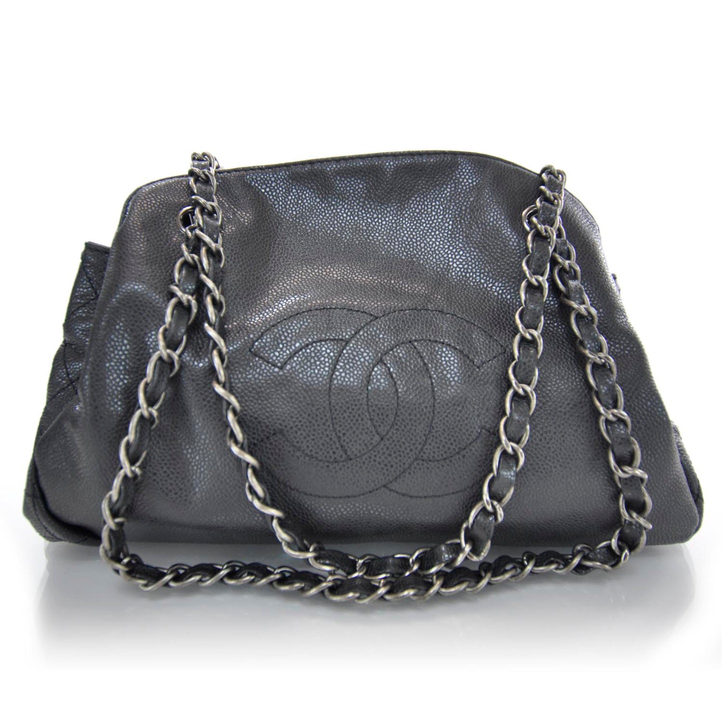 Caviar Quilted Hobo Bag Black