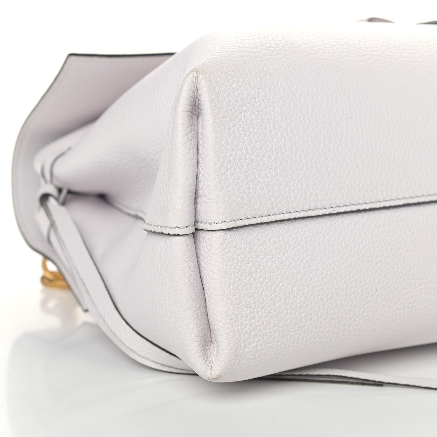 Valentino Garavani Pebbled Calfskin Large VRing Chain Shoulder Bag White 7 of 8