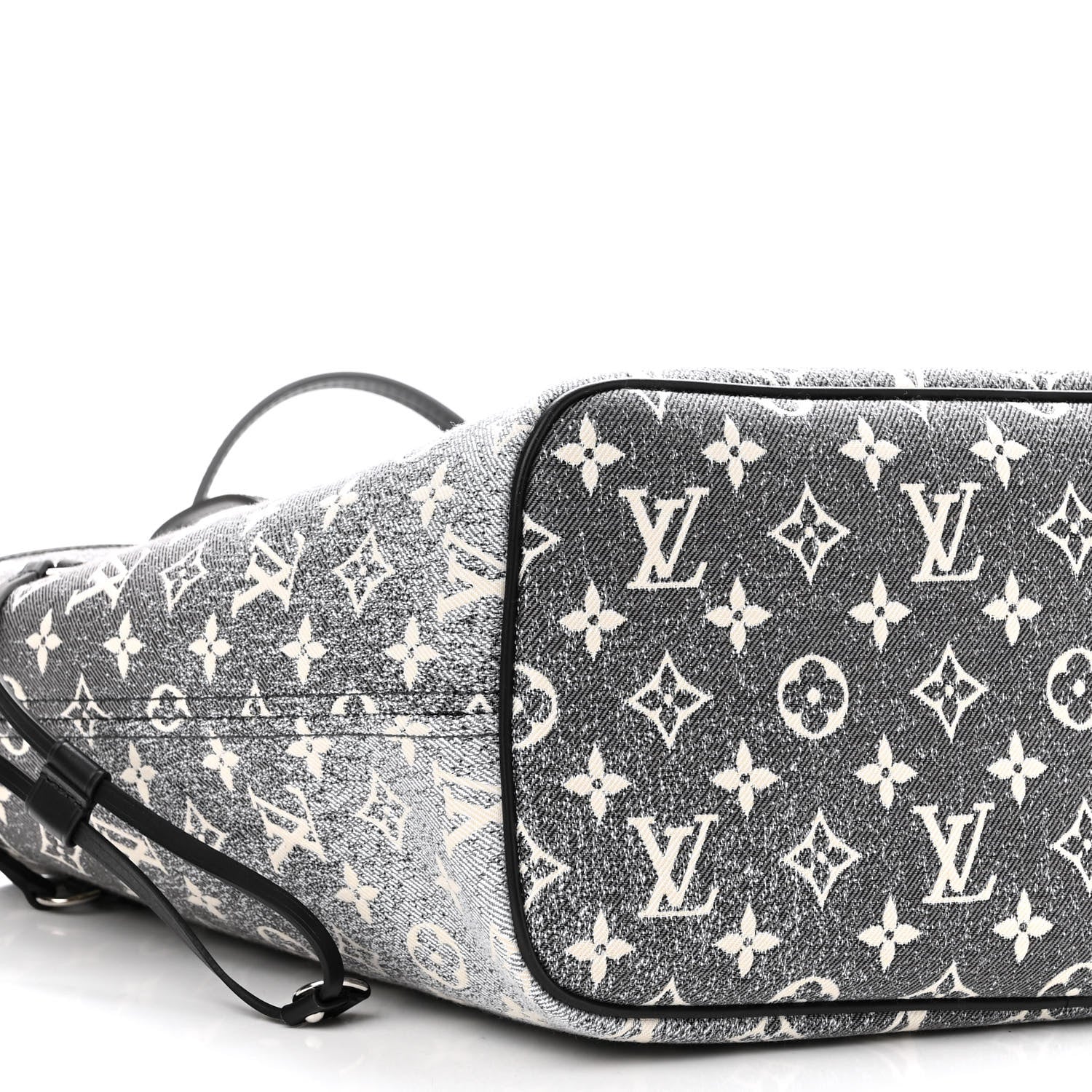 Louis Vuitton Denim Monogram Jacquard Neverfull MM Grey 9 of 10
