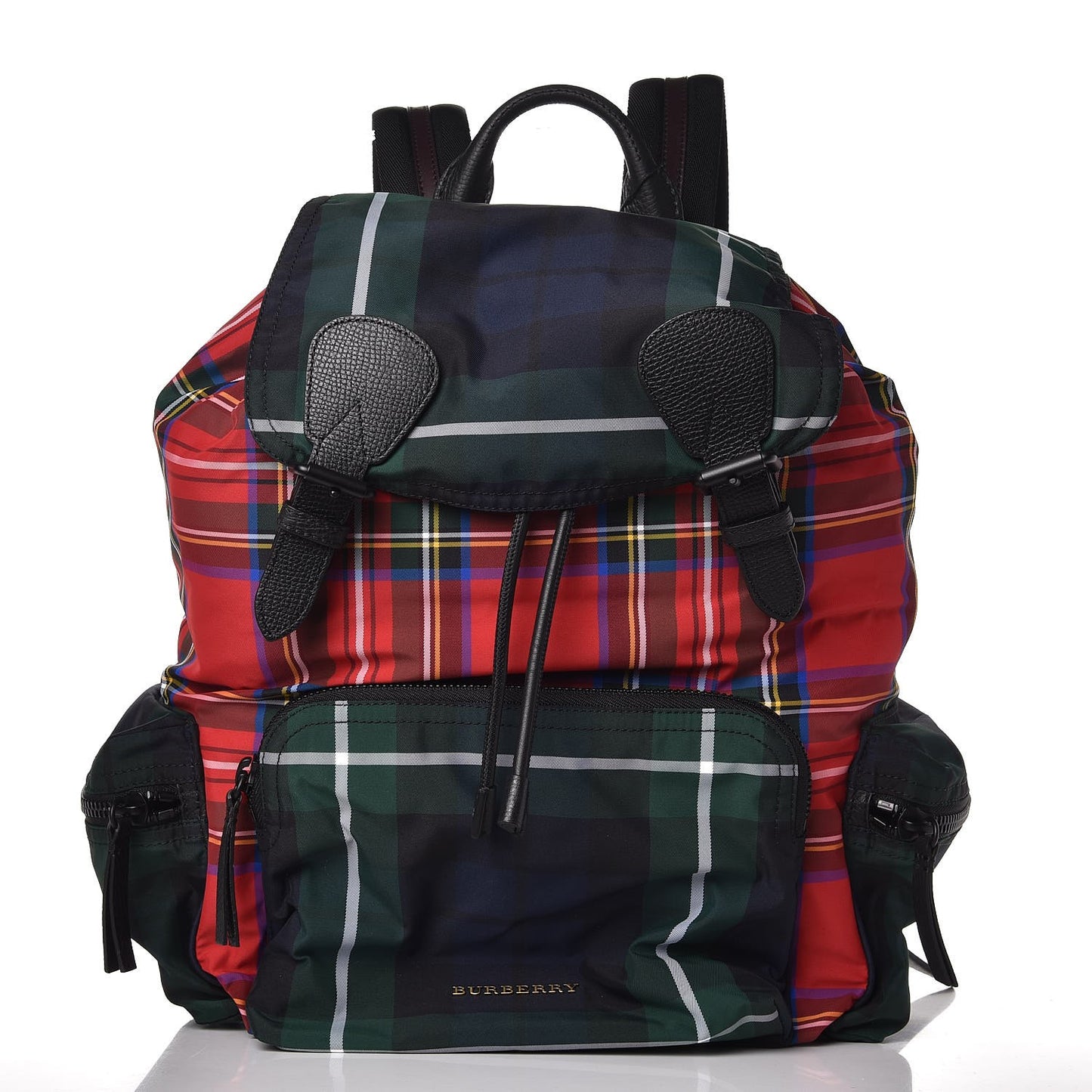 Laminated Tartan Patchwork Large Rucksack Backpack Military Red