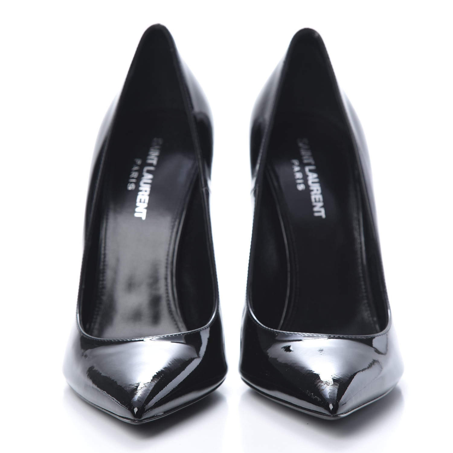 Saint Laurent Patent Opyum 110 Pumps 38.5 Black Silver 2 of 8
