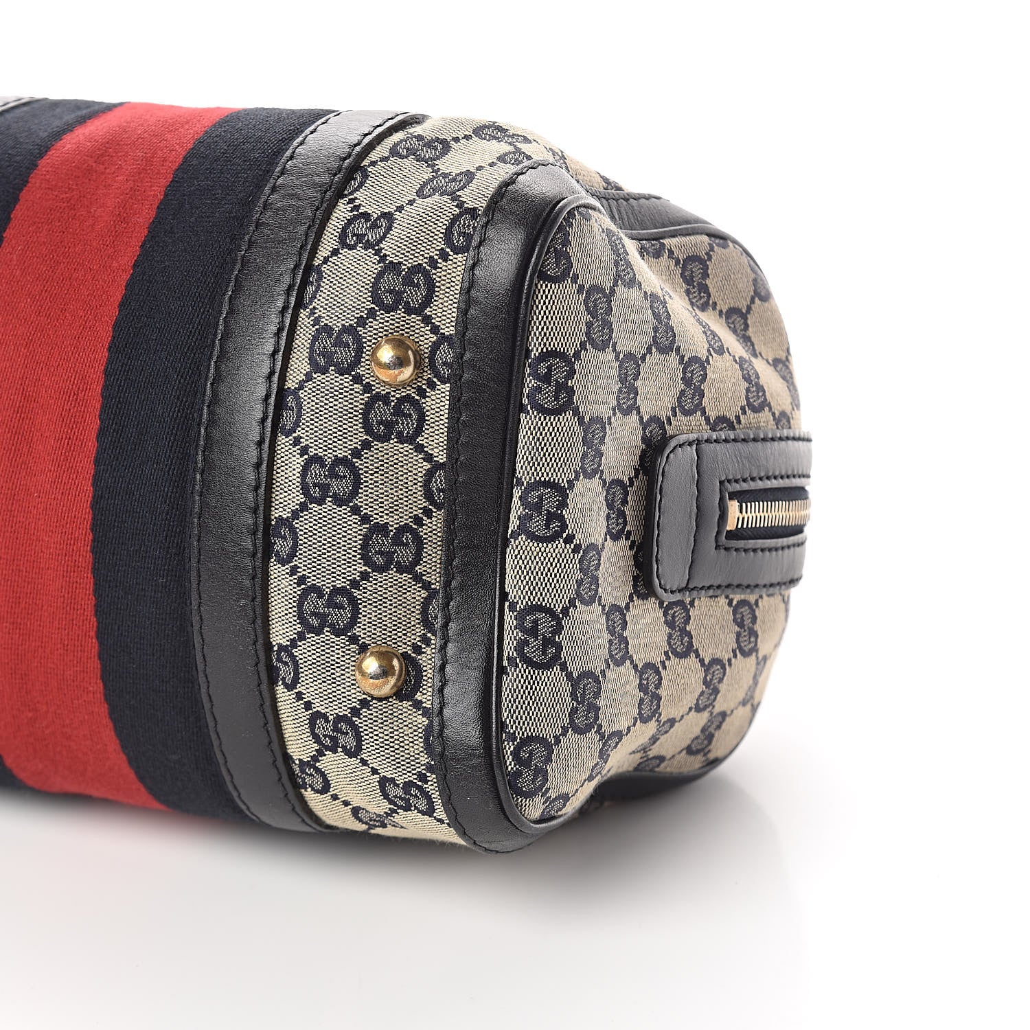 Gucci Monogram Vintage Web Small Boston Navy 9 of 10