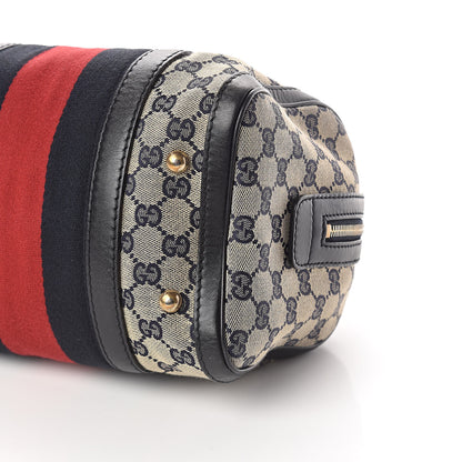 Gucci Monogram Vintage Web Small Boston Navy 9 of 10