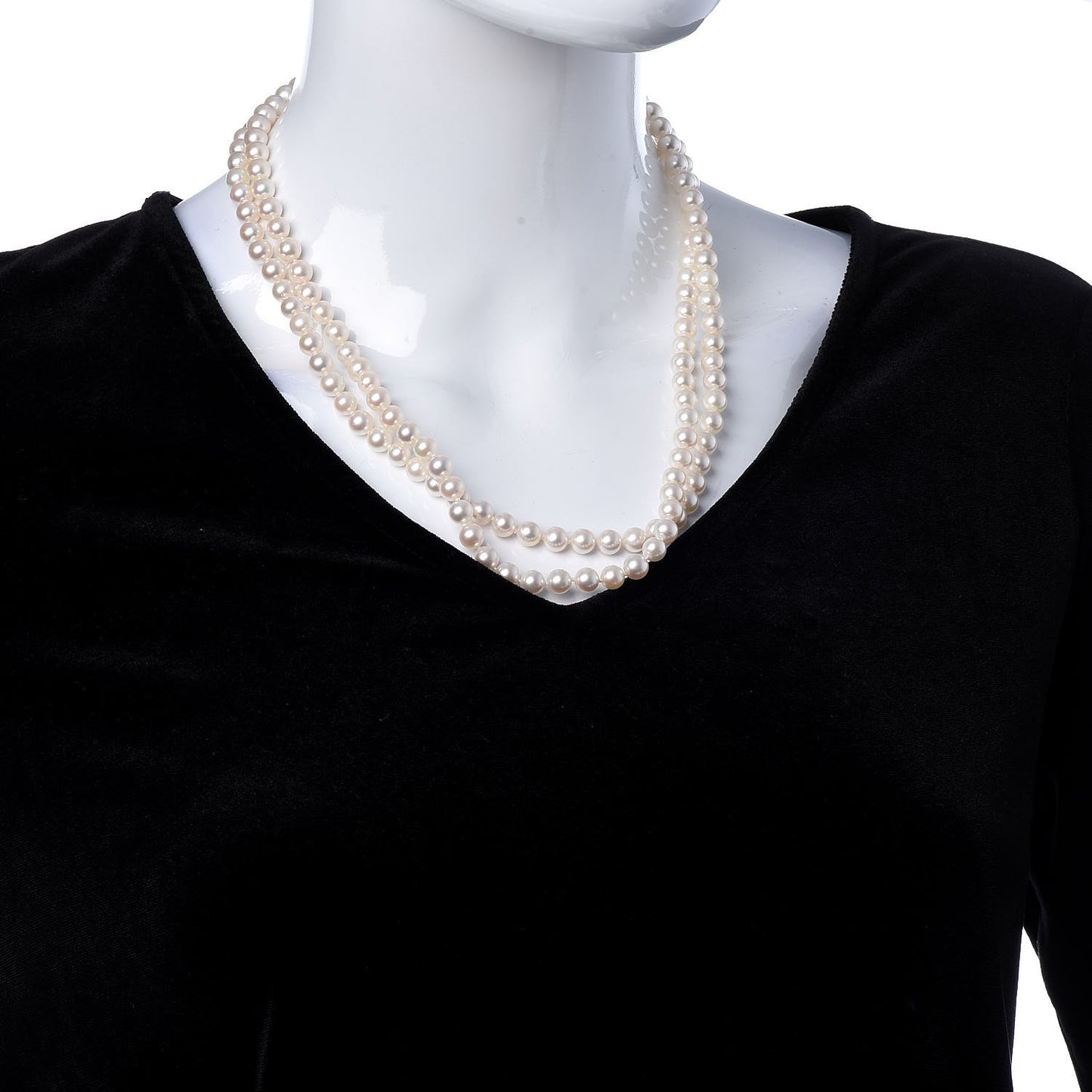 18K Yellow Gold Akoya Pearl 6.5-7mm Necklace 40.5