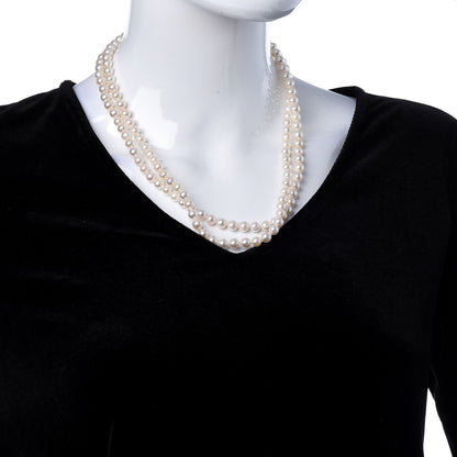Mikimoto 18K Yellow Gold Akoya Pearl 6.5-7mm Necklace 40.5 2 of 6