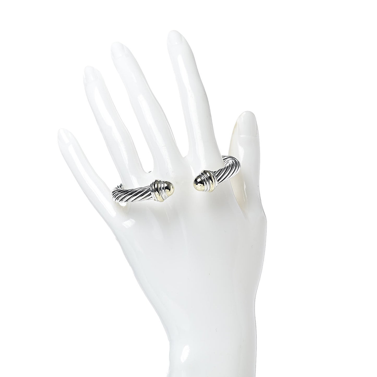 Sterling Silver 14K Yellow Gold 7mm Cable Classics Bracelet