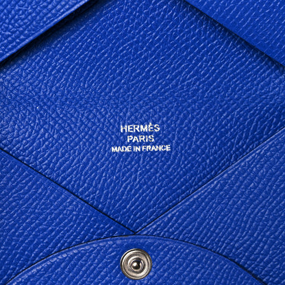 Hermes Epsom Calvi Card Case Bleu Electrique 6 of 8