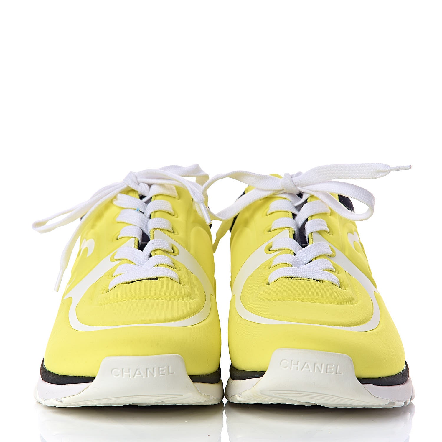 Chanel Lycra Fabric CC Sneakers 39 Yellow 2 of 8