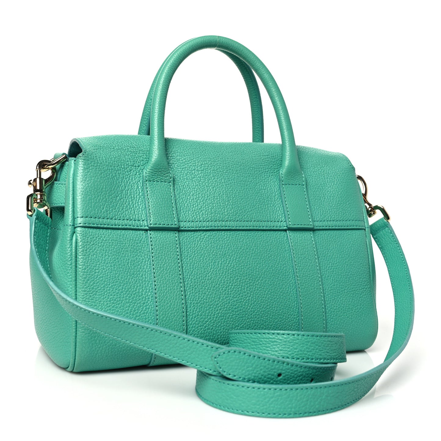 Classic Grain Small Bayswater Satchel Aqua Green