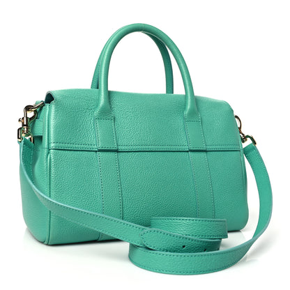 Mulberry Classic Grain Small Bayswater Satchel Aqua Green 3 of 10