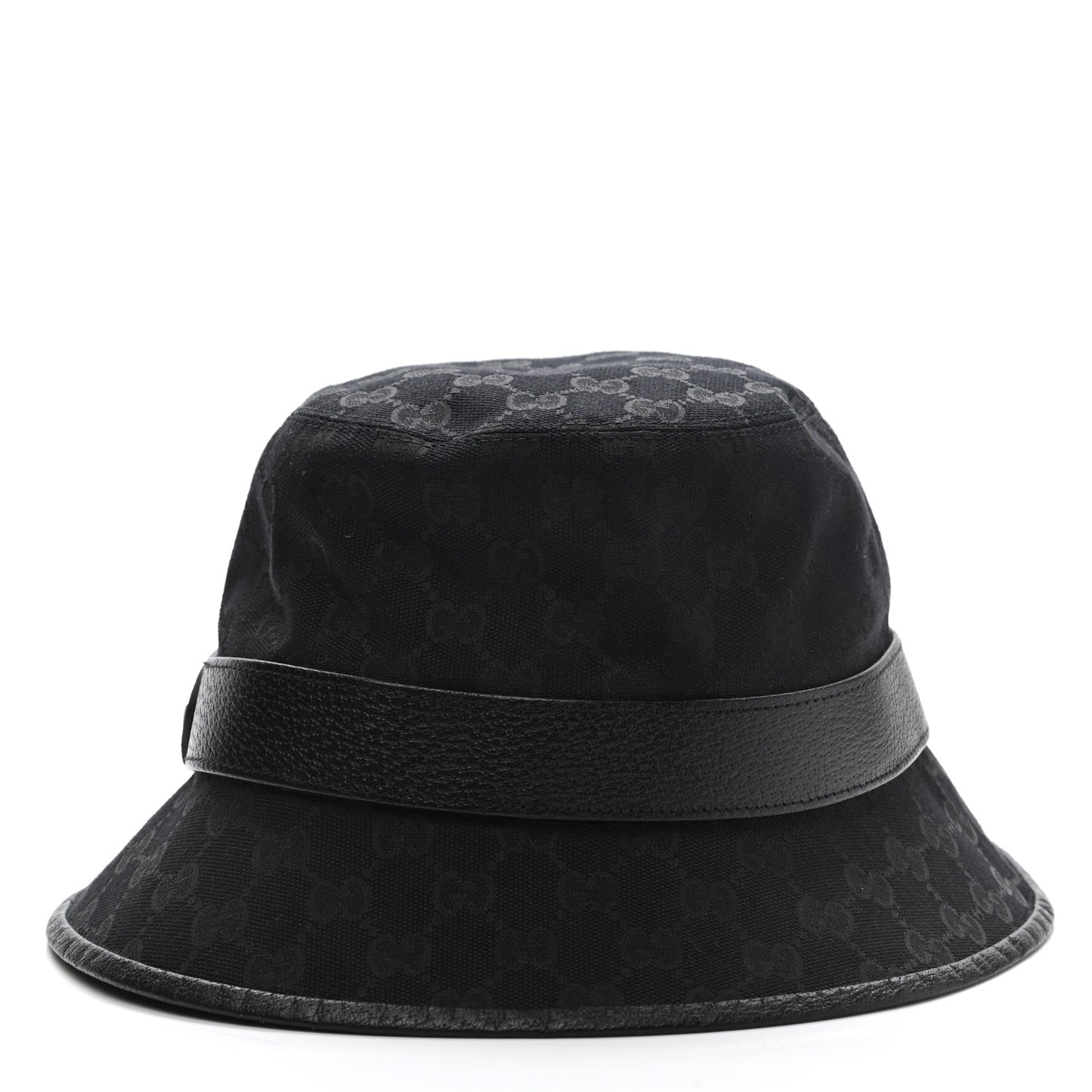 Monogram Textured Dollar Calfskin GG Jago Bucket Hat L Black