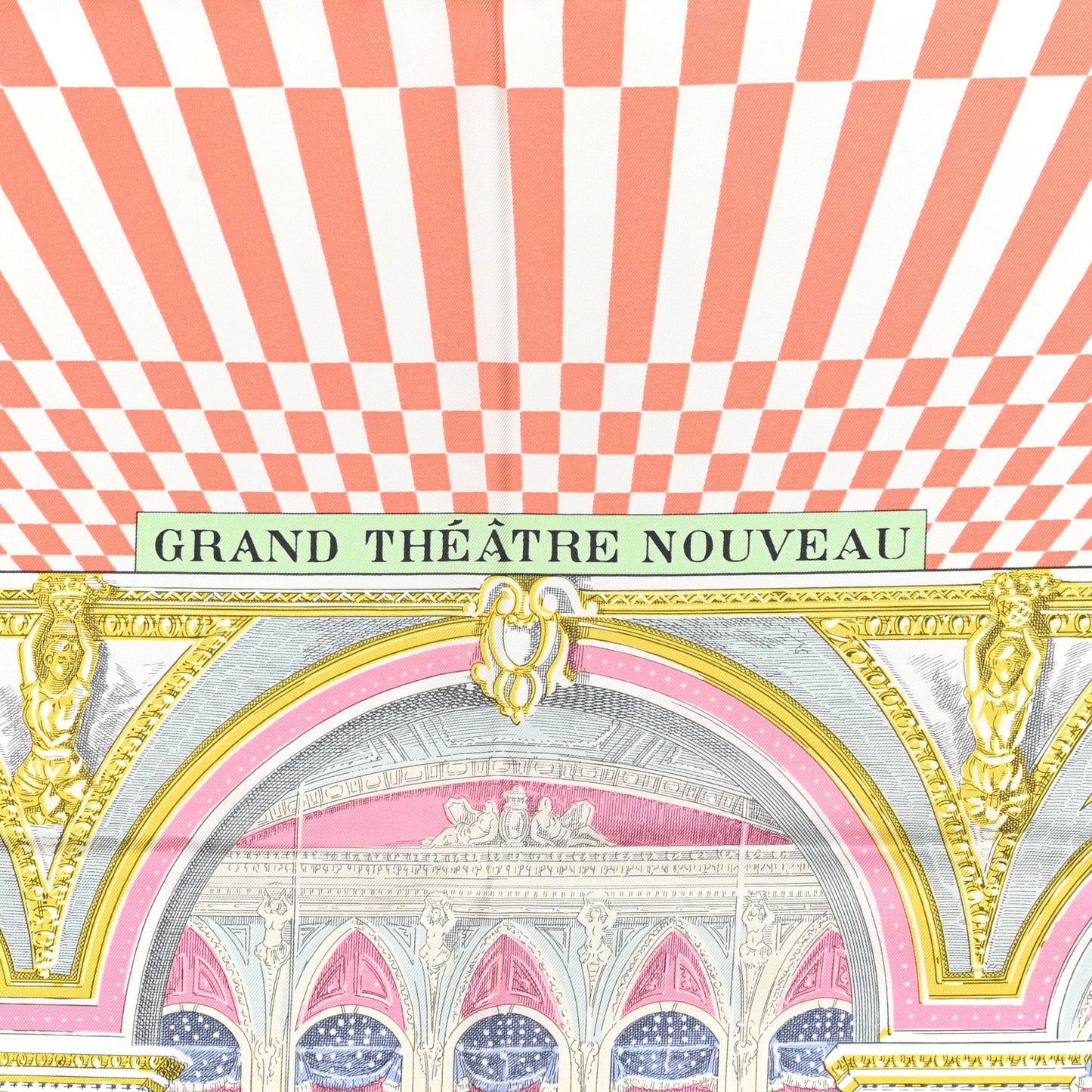 Silk Grand Theatre Nouveau Scarf 90 White Rose Jaune Pale