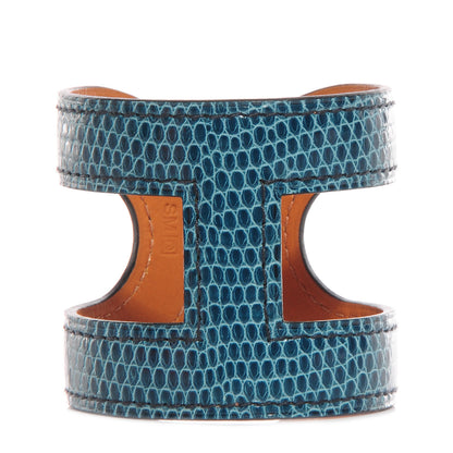 Hermes Lizard Ano Cuff Small Bleu Petrole 1 of 6