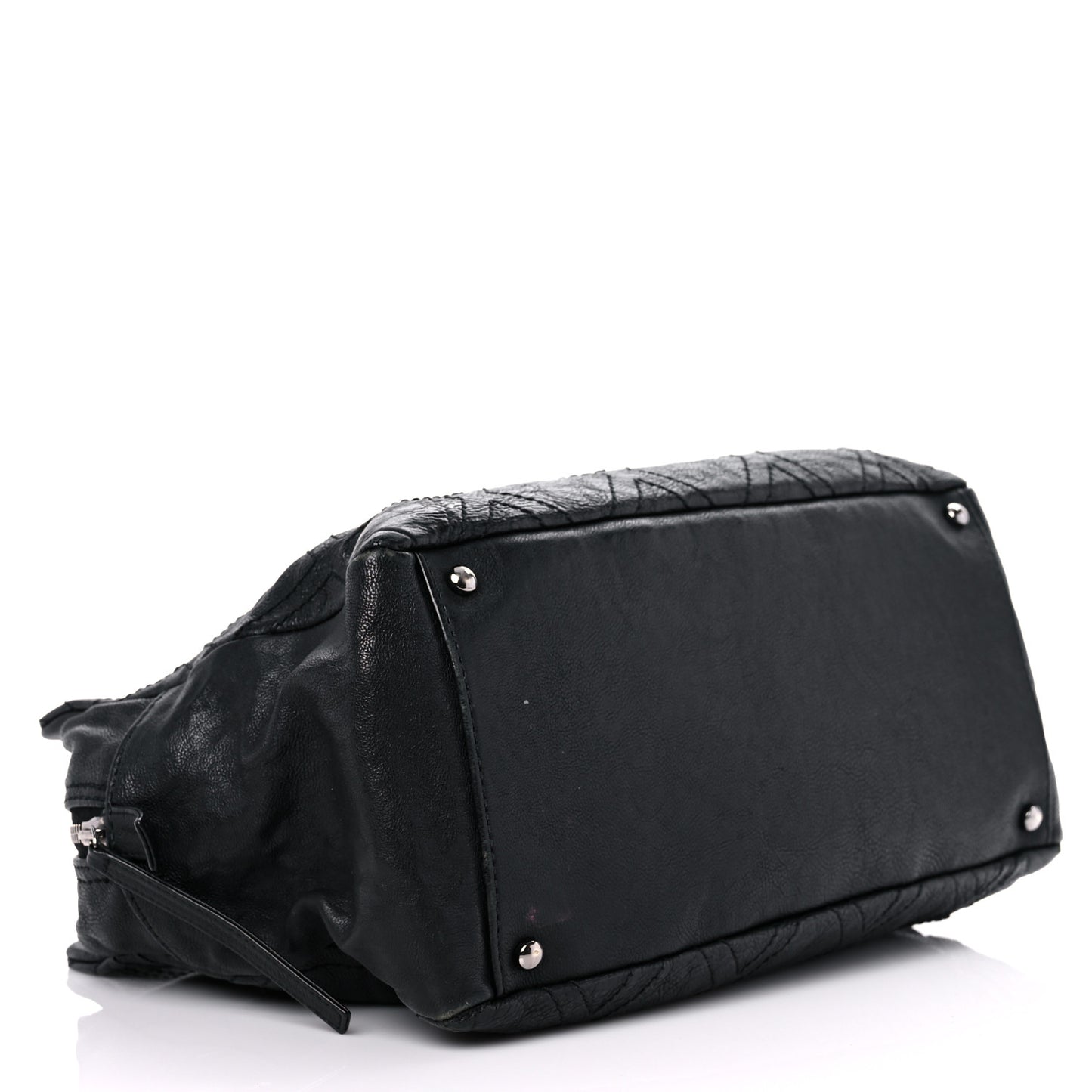 Calfskin Large Diamond Stitch Tote Black