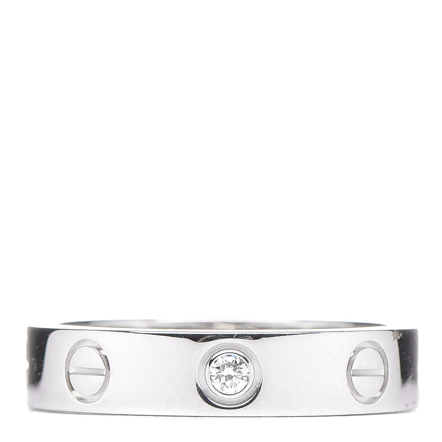 18K White Gold Diamond LOVE Wedding Band Ring 49 4.75