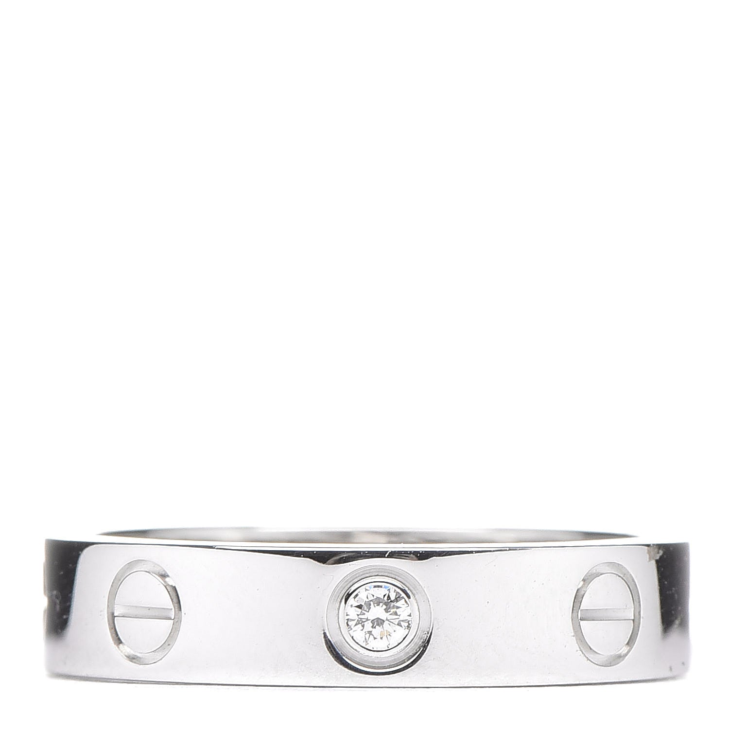 Cartier 18K White Gold Diamond LOVE Wedding Band Ring 49 4.75 1 of 6
