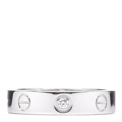 Cartier 18K White Gold Diamond LOVE Wedding Band Ring 49 4.75 1 of 6