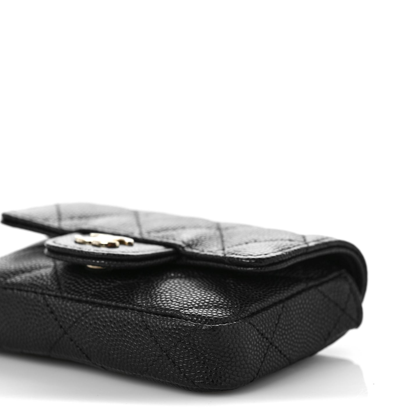 Caviar Quilted Flap Classic Belt Bag Black