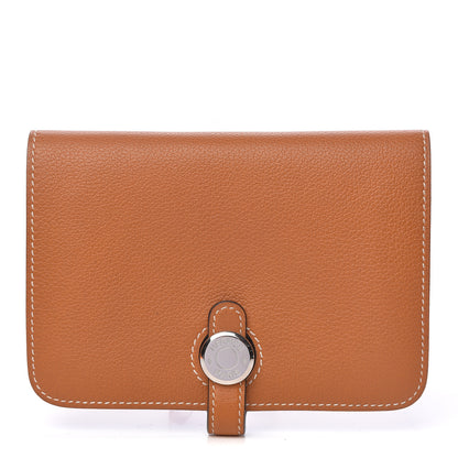 Hermes Evercolor Dogon Compact Wallet Toffee 1 of 8