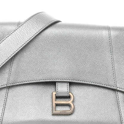 Balenciaga Metallic Soft Textured Calfskin Small Downtown Shoulder Bag Silver 7 of 10