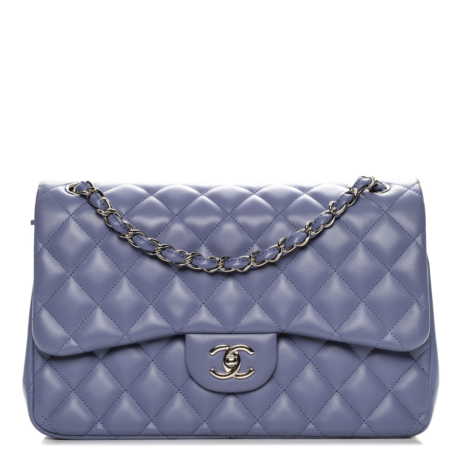 Chanel Lambskin Quilted Jumbo Double Flap Light Purple 1 of 10