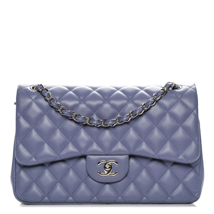 Chanel Lambskin Quilted Jumbo Double Flap Light Purple 1 of 10