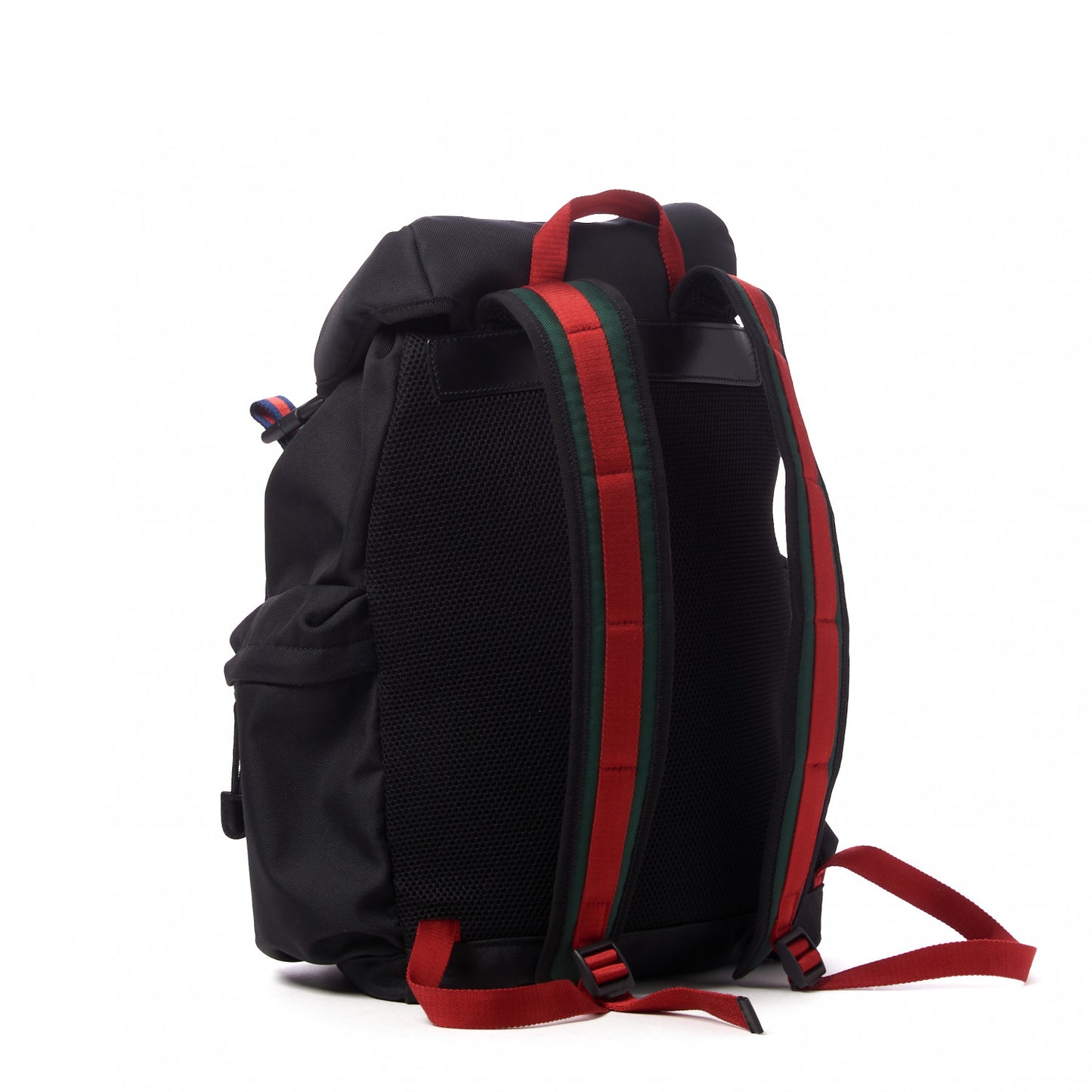 Techno Canvas Web Double Buckle Backpack Black