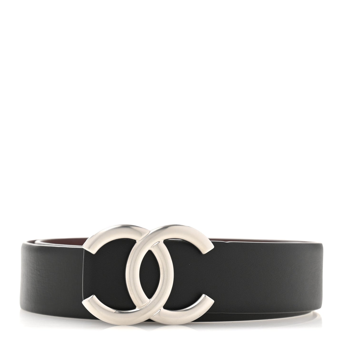 Calfskin CC Reversible Belt 70 Black Burgundy