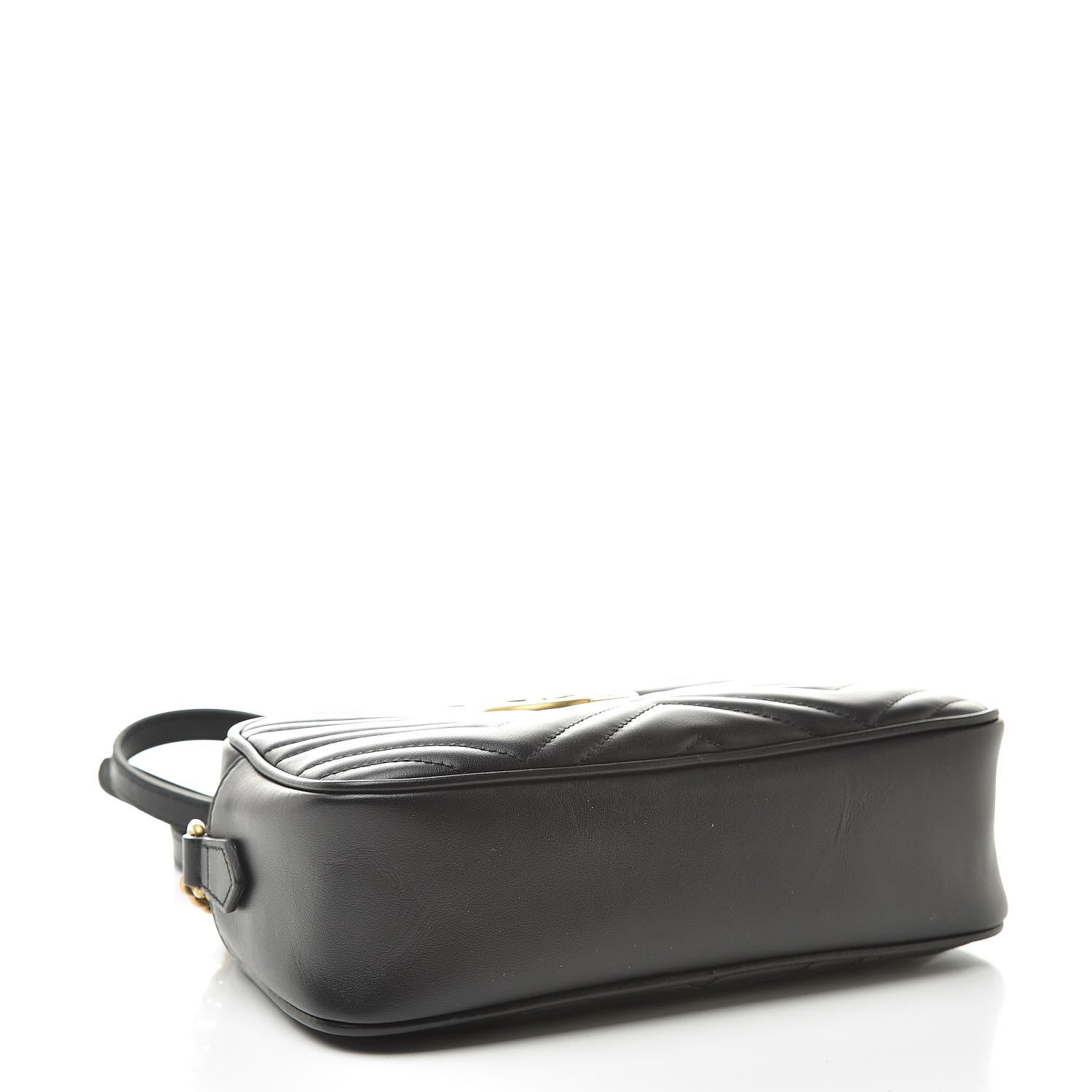 Gucci Calfskin Matelasse Small GG Marmont Chain Shoulder Bag Black 4 of 11