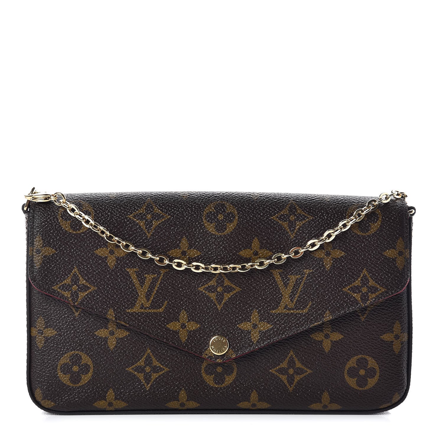 Louis Vuitton Monogram Pochette Felicie Chain Wallet Fuchsia 1 of 11