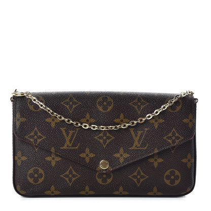 Louis Vuitton Monogram Pochette Felicie Chain Wallet Fuchsia 1 of 11