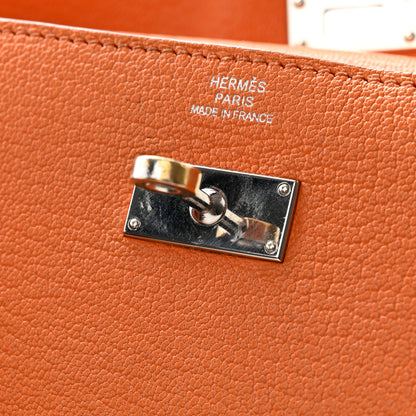 Hermes Chevre Mysore Kelly Longue Wallet Orange 10 of 16