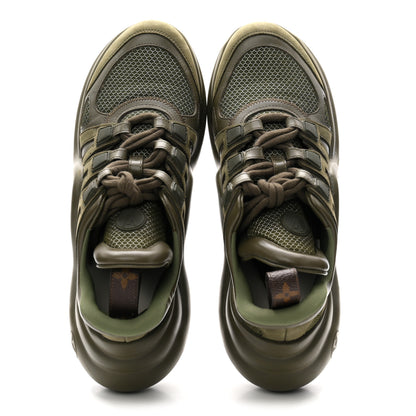 Louis Vuitton Calfskin Technical Nylon LV Archlight Sneakers 38 Green 2 of 9