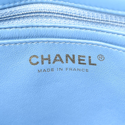 Chanel Lambskin Valentine Charms Medium Flap Baby Blue 6 of 13