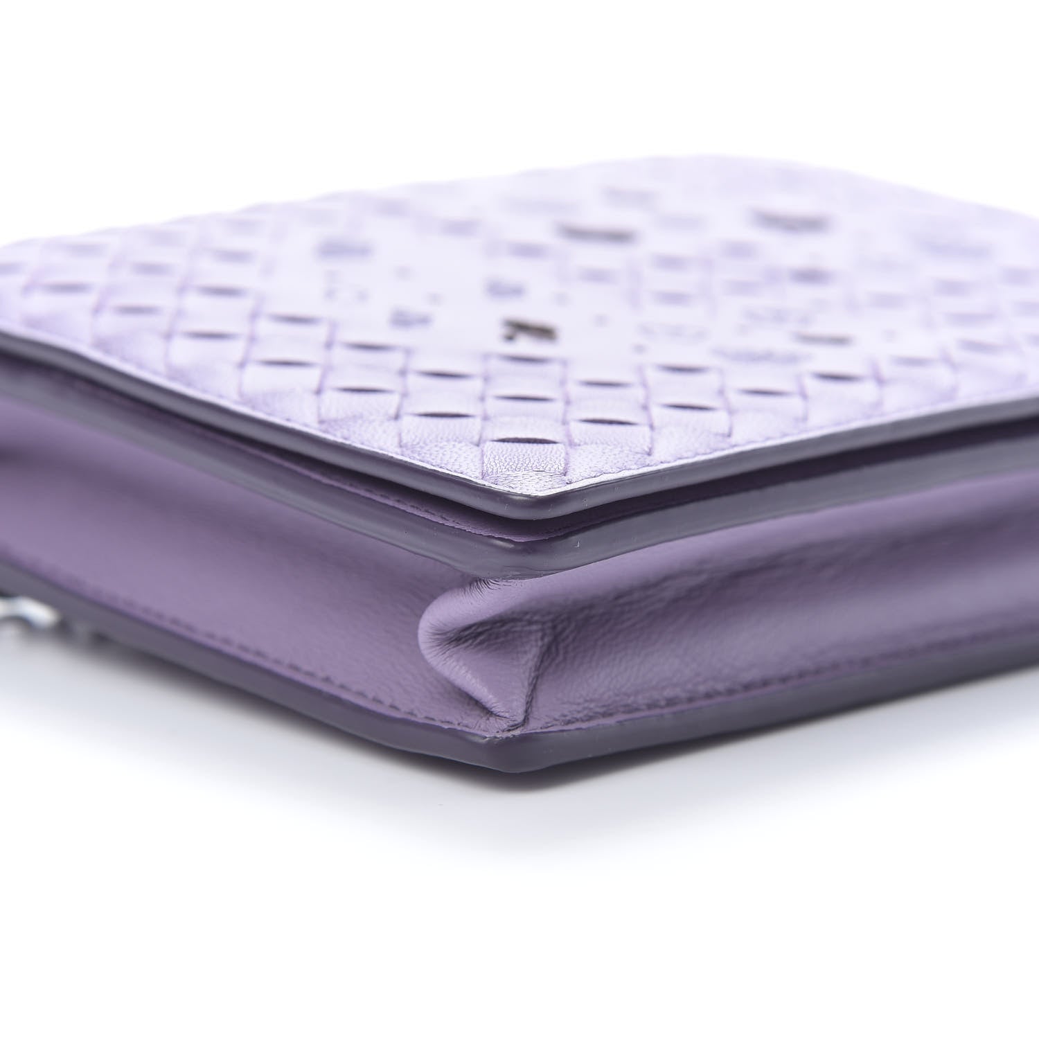 Bottega Veneta Nappa Ayers Intrecciato Butterfly Chain Wallet Lilac 9 of 10
