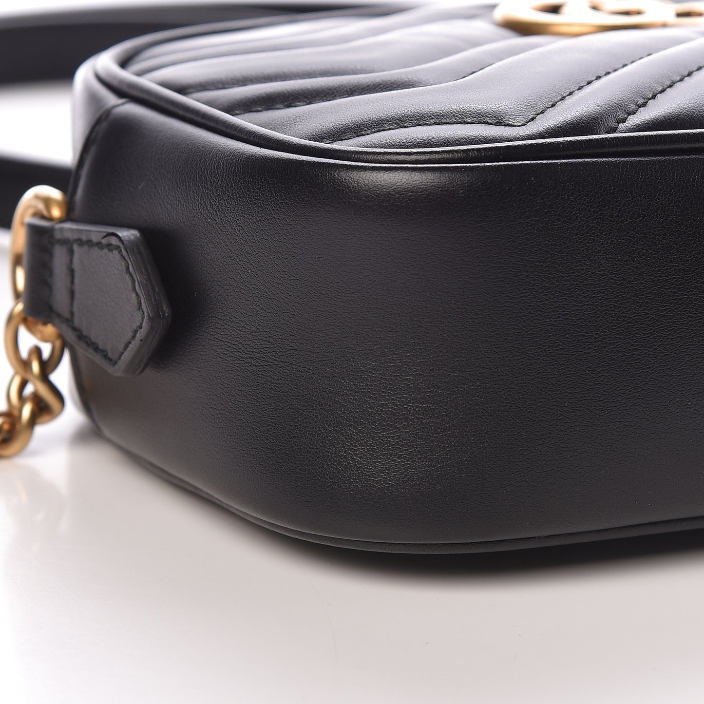 Calfskin Matelasse Mini GG Marmont Chain Shoulder Bag Black