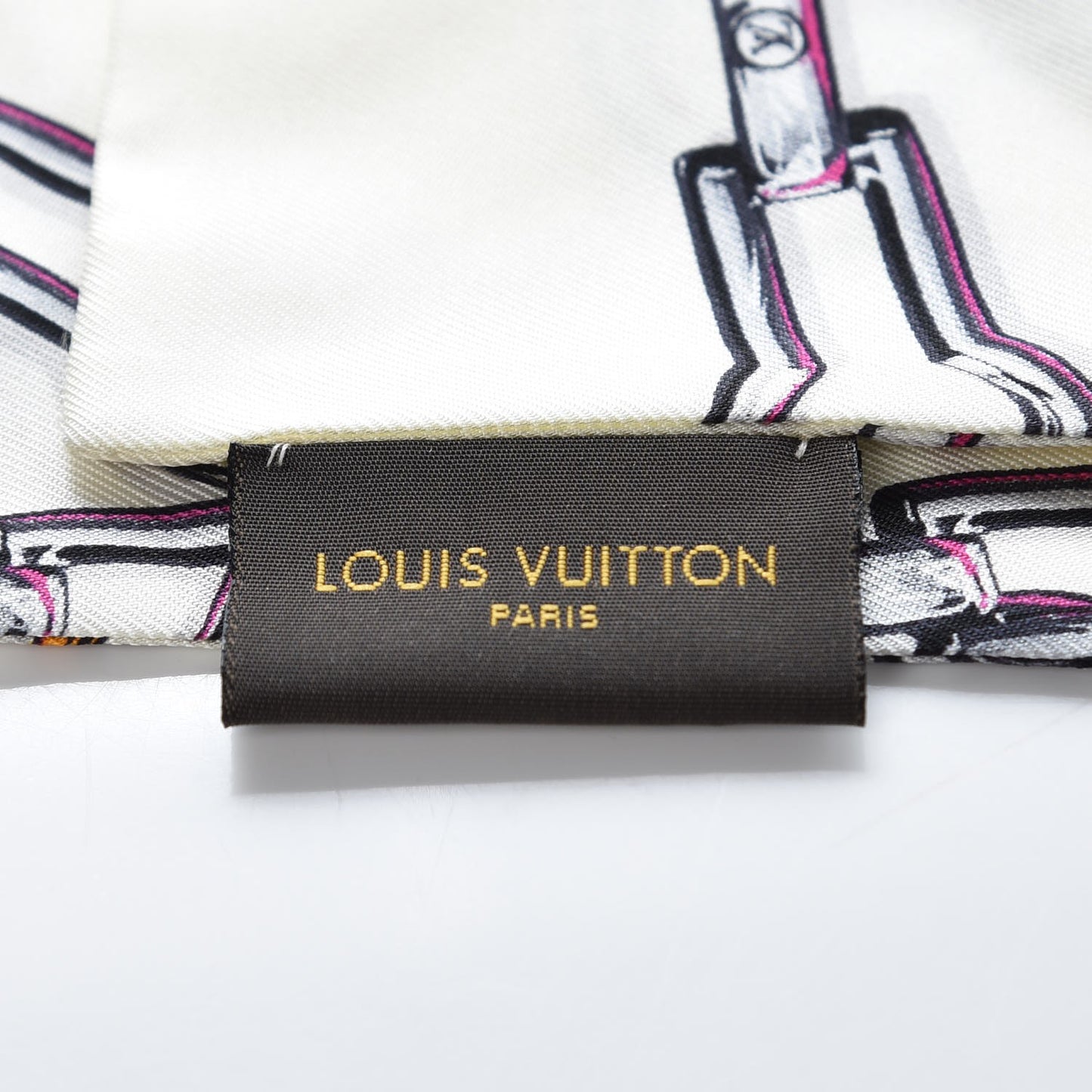 Silk Monogram Chain Bandeau White