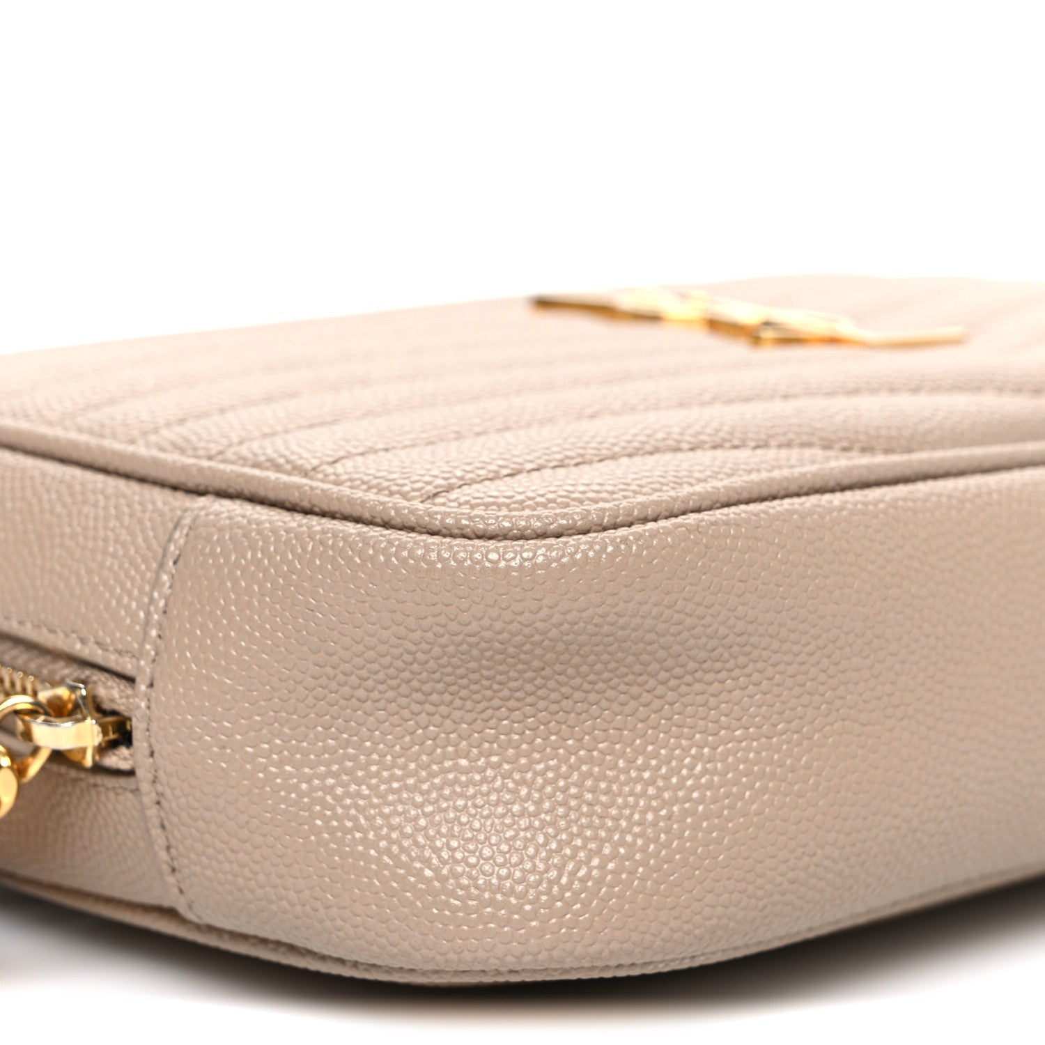 Saint Laurent Grain De Poudre Matelasse Monogram Mini Lou Camera Bag Dark Beige 9 of 10