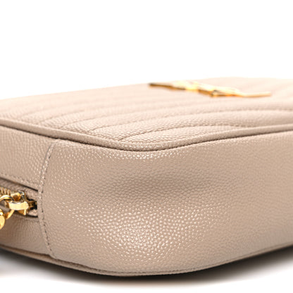 Saint Laurent Grain De Poudre Matelasse Monogram Mini Lou Camera Bag Dark Beige 9 of 10