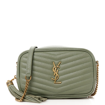 Saint Laurent Grain De Poudre Matelasse Monogram Mini Lou Camera Bag Pistachio 1 of 10