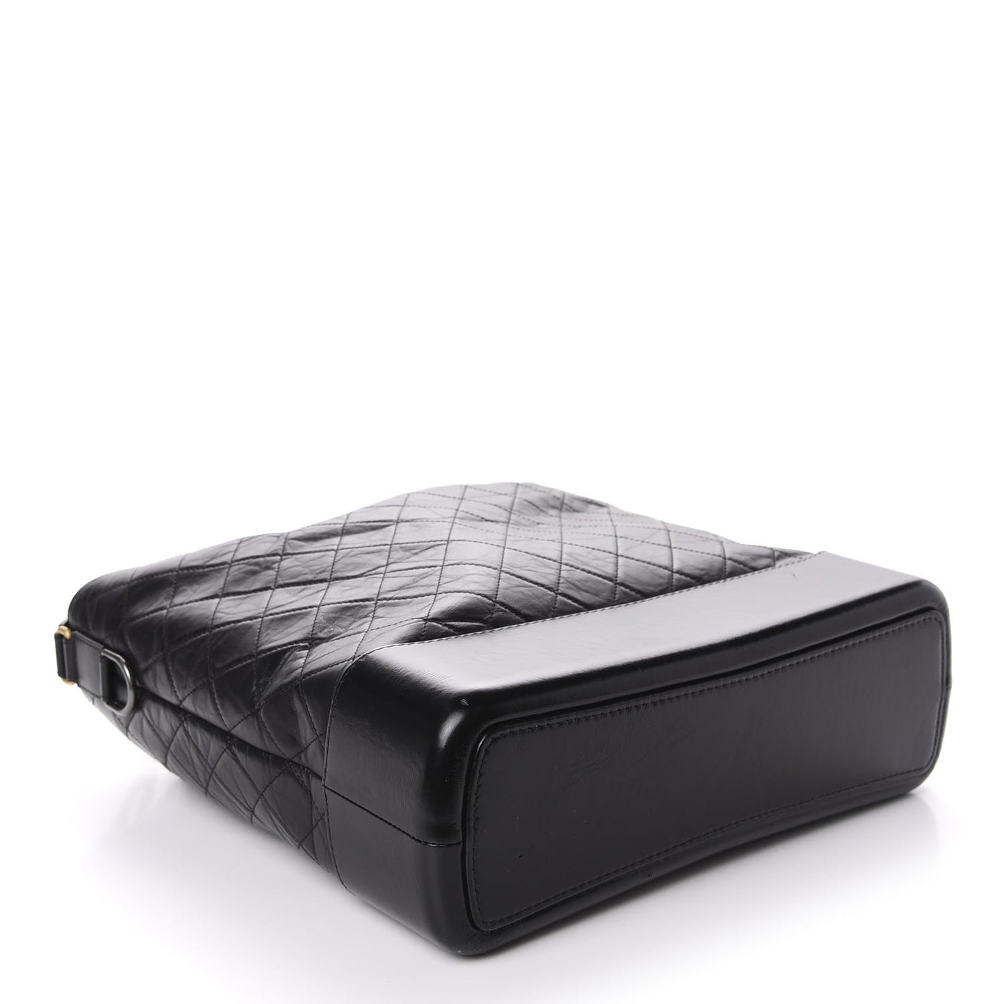 Aged Calfskin Quilted Maxi Gabrielle Hobo Black