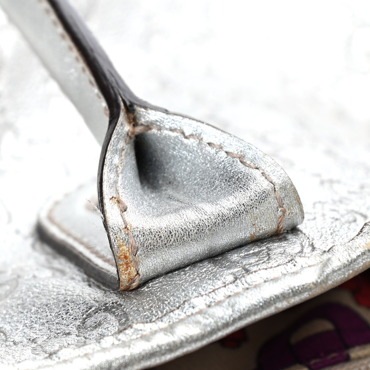 Metallic Guccissima Large Princy Tote Silver