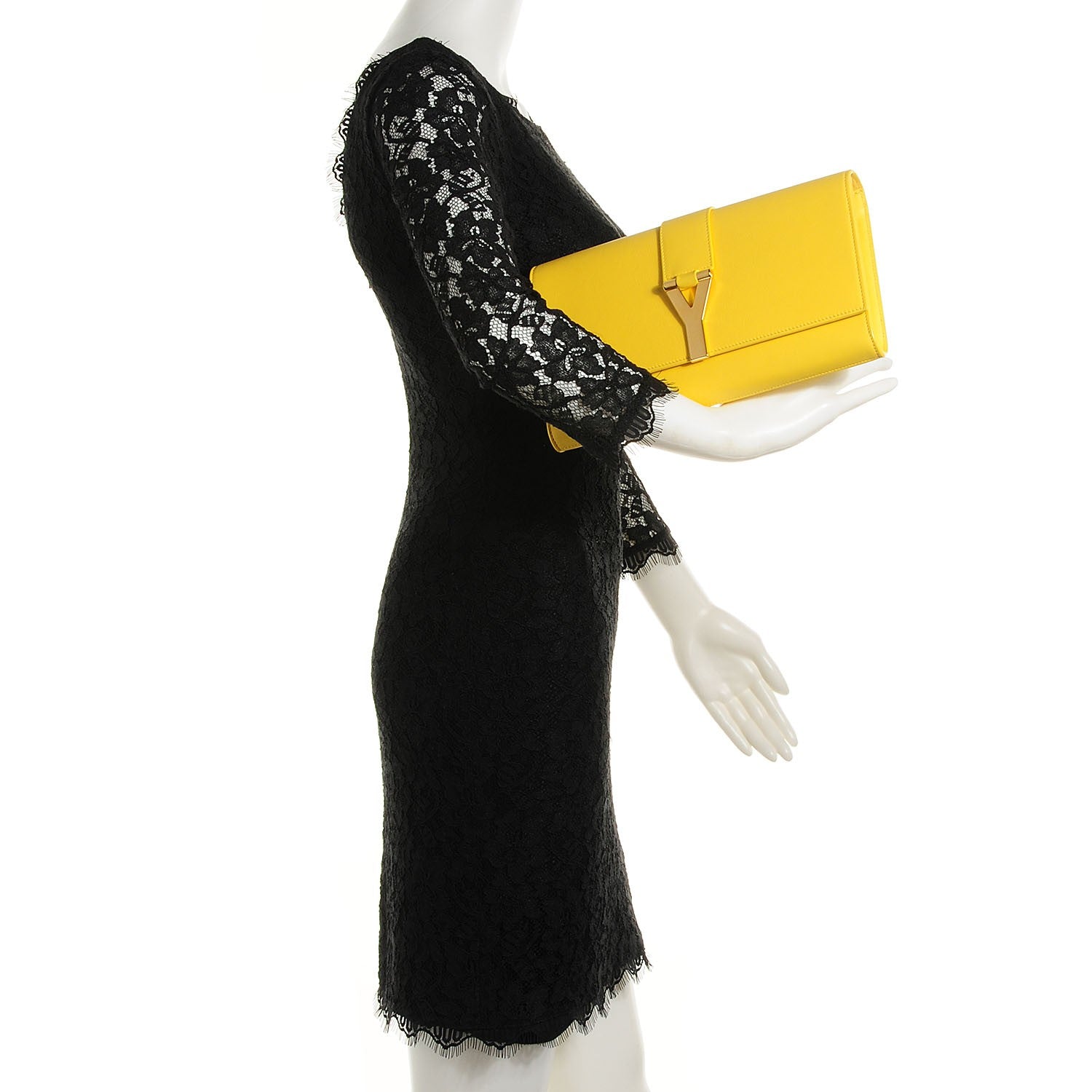Saint Laurent Smooth Calfskin Classic Y Clutch Soleil 2 of 7