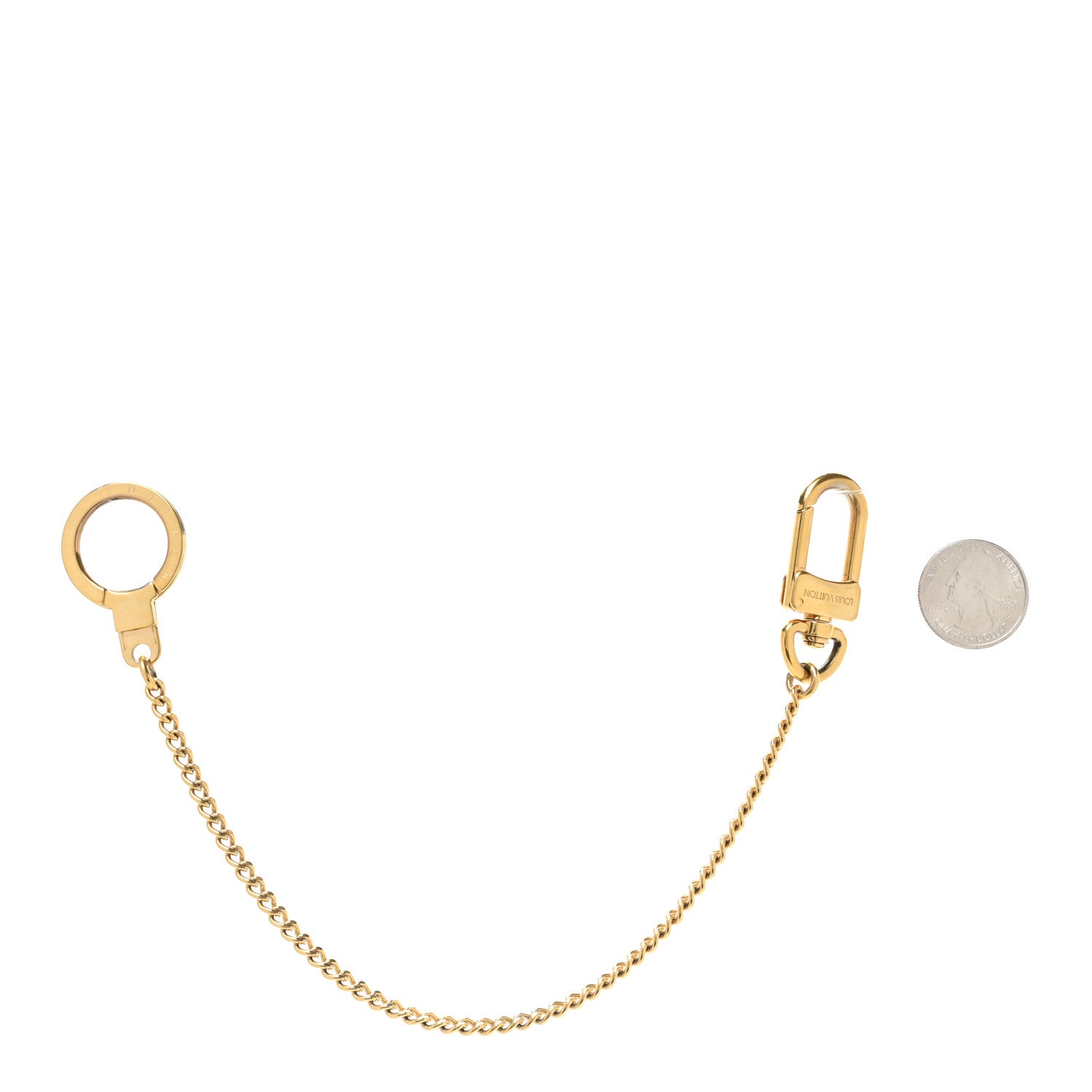 Louis Vuitton Metal Pochette Extender Key Ring Chain Gold 2 of 4
