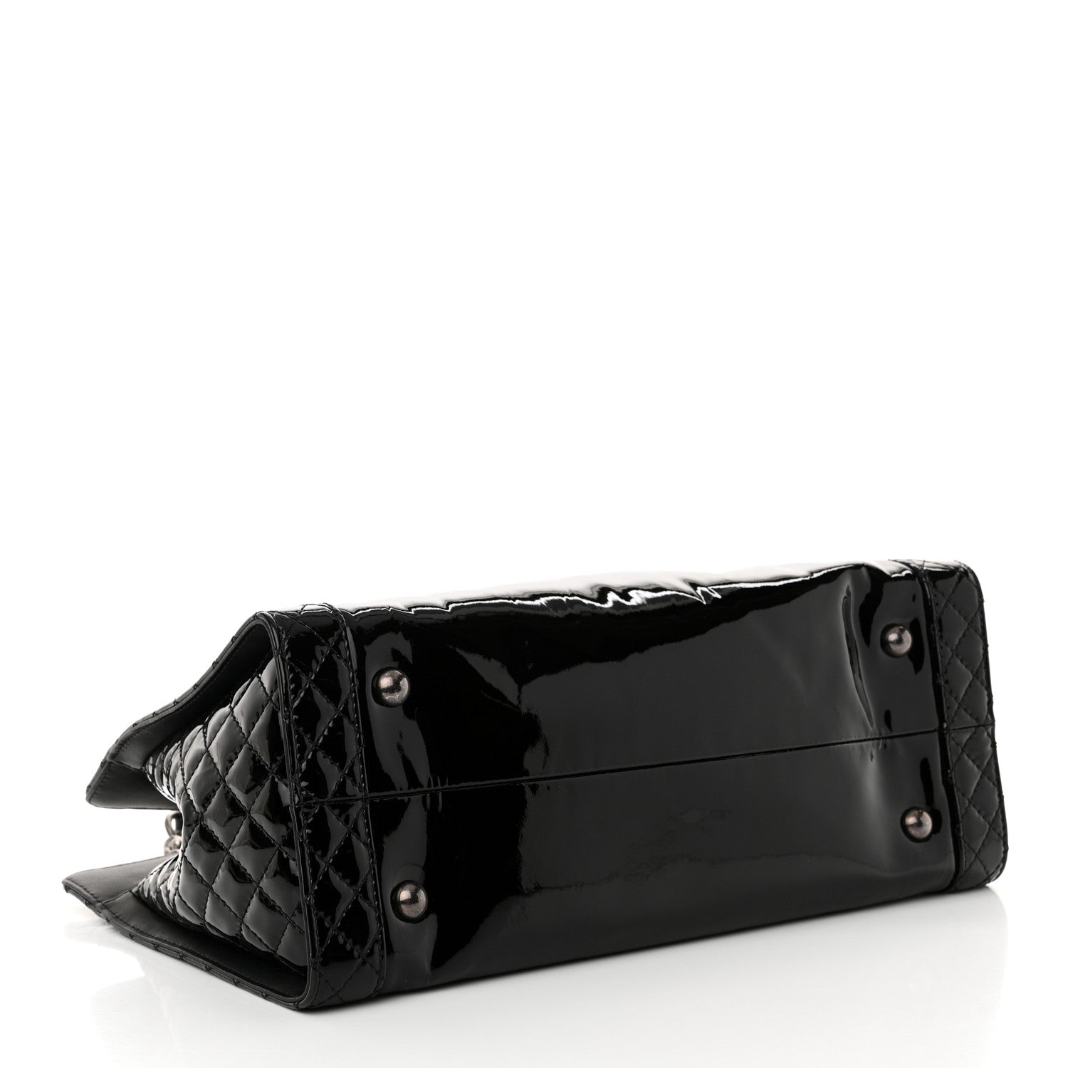 Chanel Patent Quilted Reverso Boy Tote Black 4 of 10