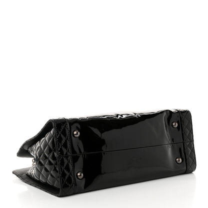Chanel Patent Quilted Reverso Boy Tote Black 4 of 10